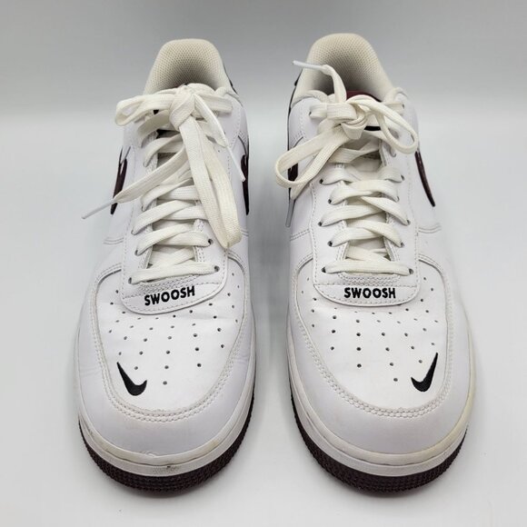 Nike Air Force 1 CJ8731 100 Low Mens Sneakers Size 10 White & Maroon - Picture 10 of 16